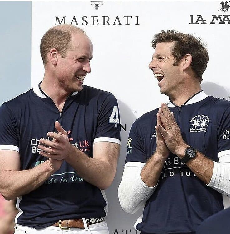 Malcolm Borwick with Prince William at Maserati polo event