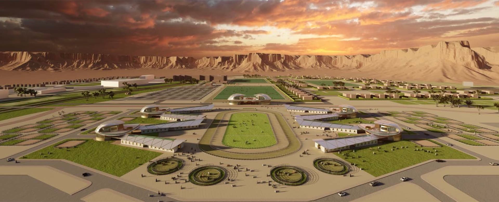 Aerial render of Qiddiya Equestrian Precinct