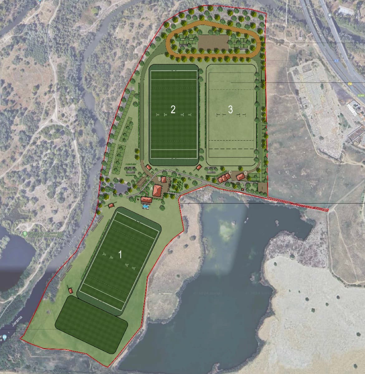 Aerial masterplan of Las Coronas Polo Club