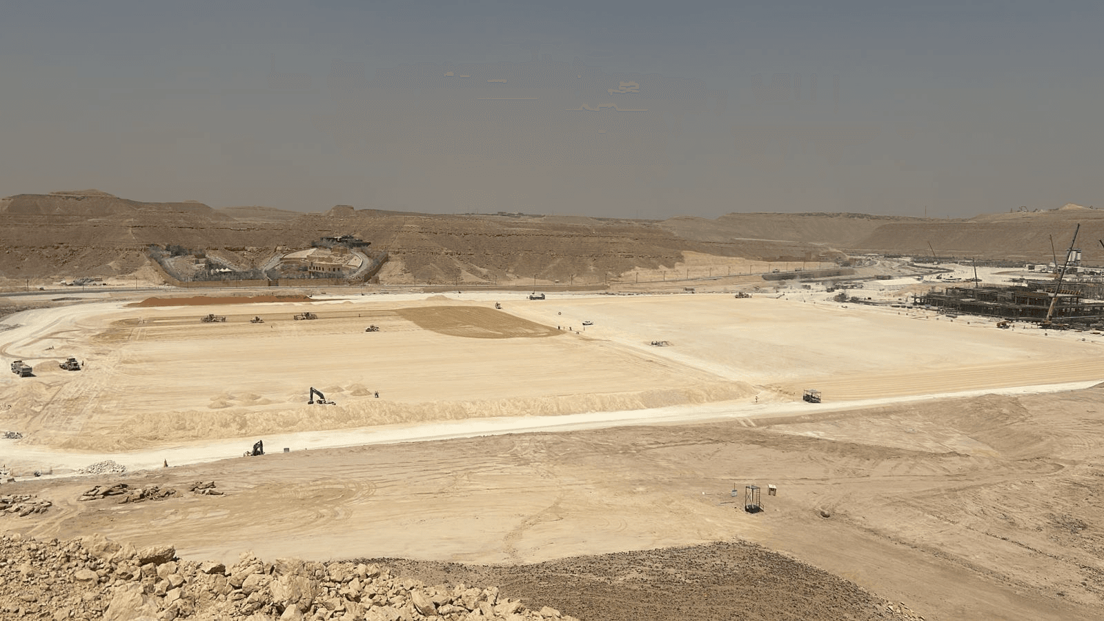 Aerial view of Diriyah polo club construction