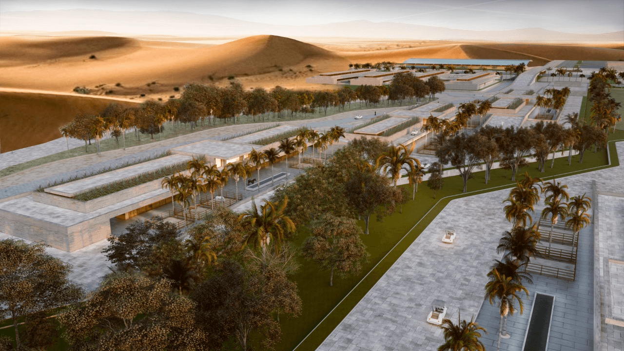 Architectural render of Diriyah Royal Equestrian and Polo Club